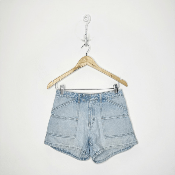 VTG Y2K 00s UNION BAY Carpenter Denim Shorts Light wash cotton womens 26 3 - Picture 1 of 7